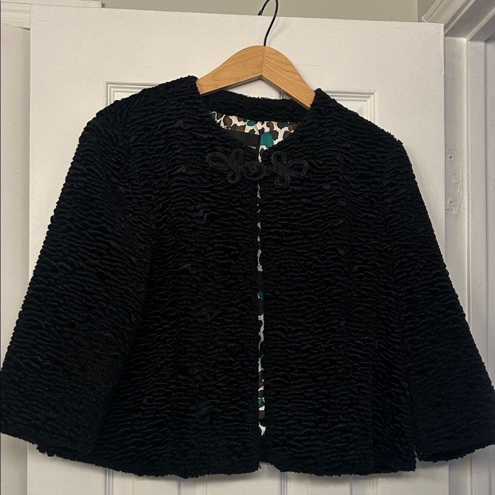 Behnaz Sarafpour Black Textured Teddy Jacket